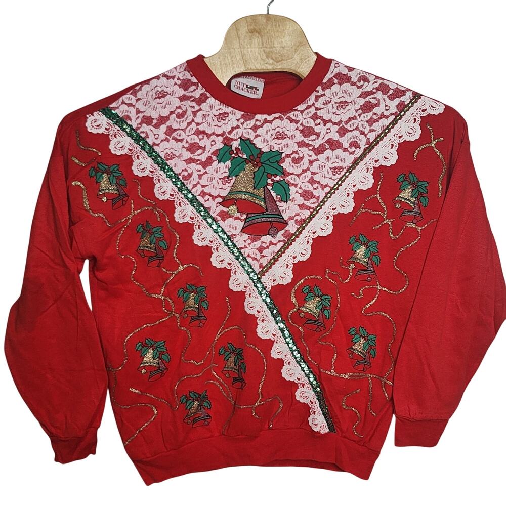 Vintage Women's Nutcracker Christmas Bell Crewneck Sweatshirt no size tag